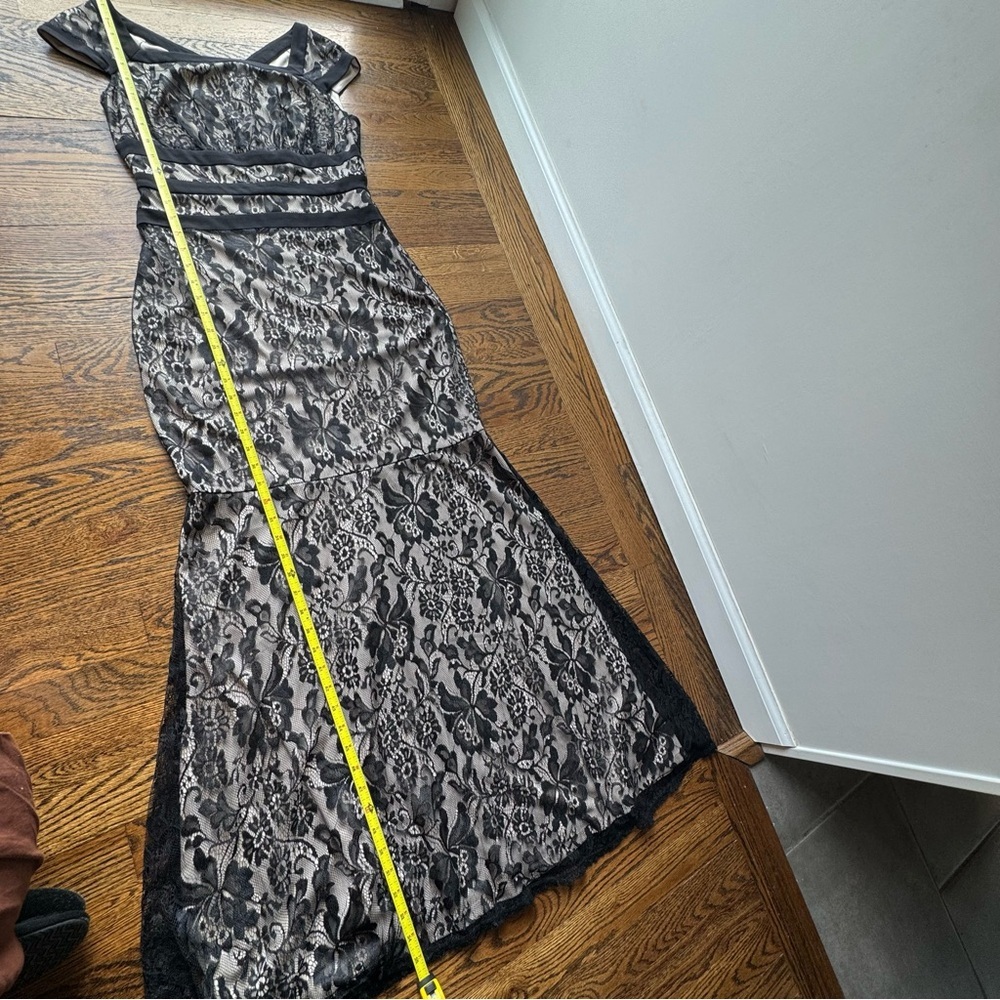 Melrose Vintage Black Lace Whimsygoth Evening Gown 4 - Picture 12 of 16